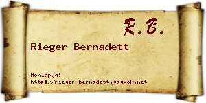 Rieger Bernadett névjegykártya